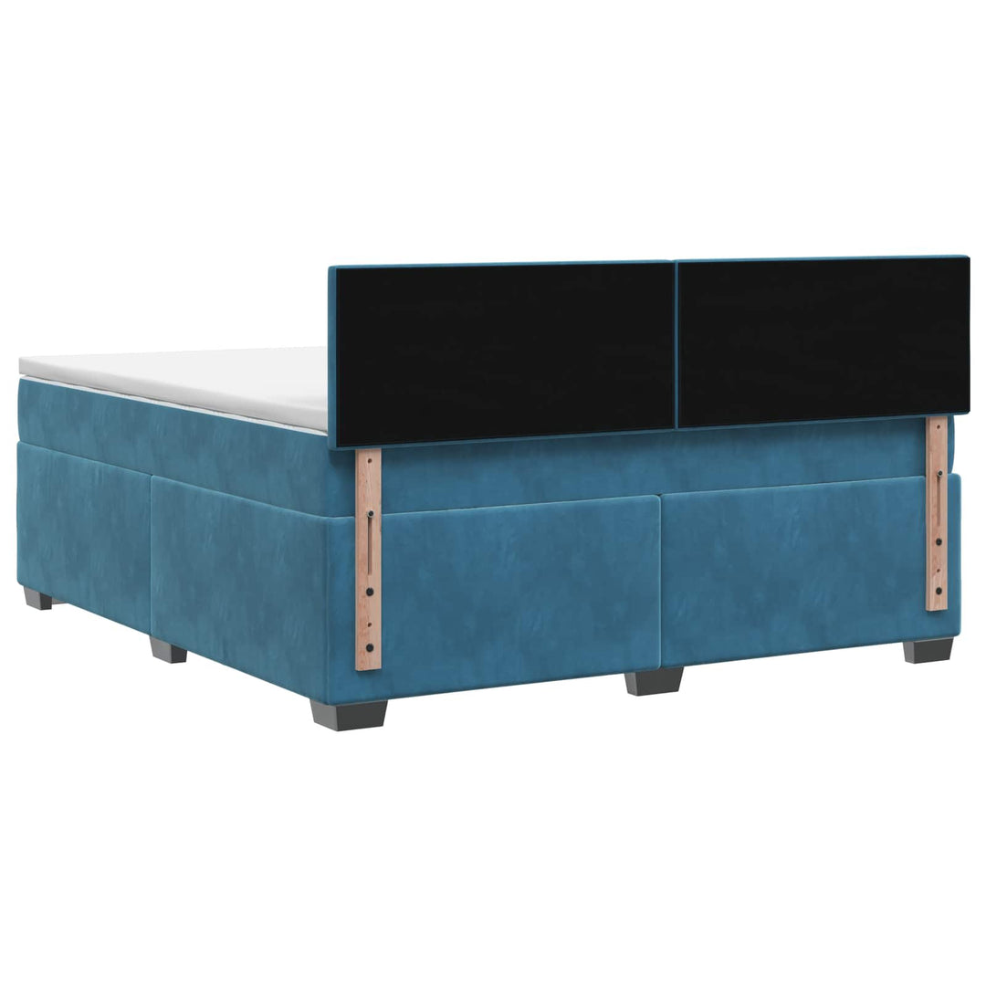 Boxmadras med topmadras Mørk blå 140 x 190 cm Fløjl