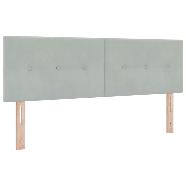 Boxmadras med topmadras Lysegrå 140 x 190 cm Fløjl