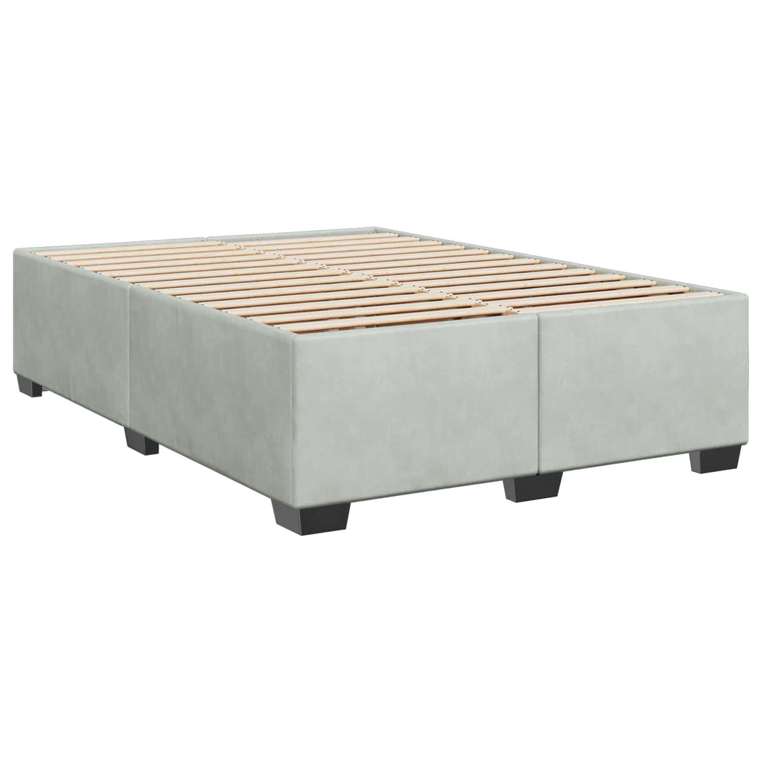 Boxmadras med topmadras Lysegrå 140 x 190 cm Fløjl