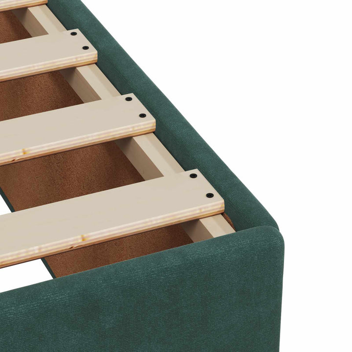 Boxmadras med topmadras Mørkegrøn 140 x 190 cm Fløjl