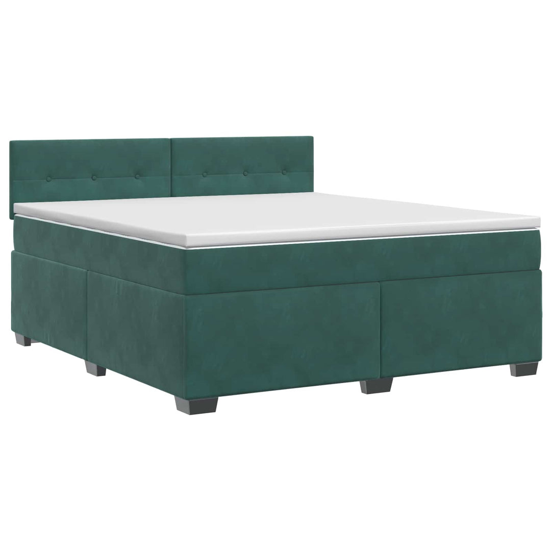 Boxmadras med topmadras Mørkegrøn 140 x 190 cm Fløjl
