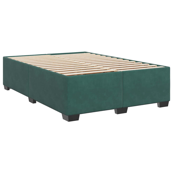 Boxmadras med topmadras Mørkegrøn 140 x 190 cm Fløjl