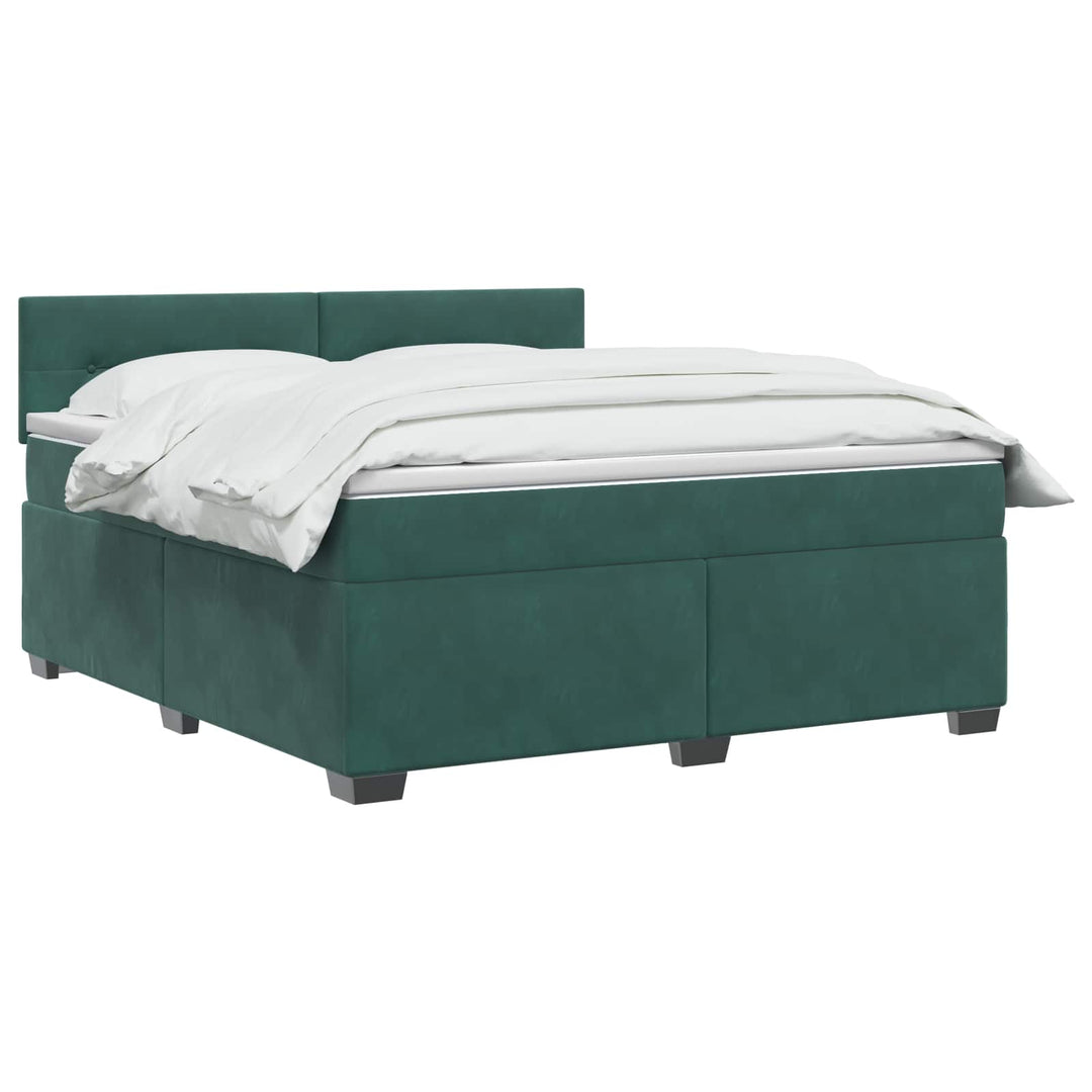 Boxmadras med topmadras Mørkegrøn 140 x 190 cm Fløjl