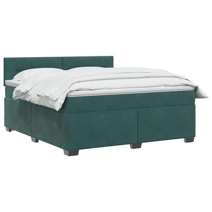Boxmadras med topmadras Mørkegrøn 140 x 190 cm Fløjl