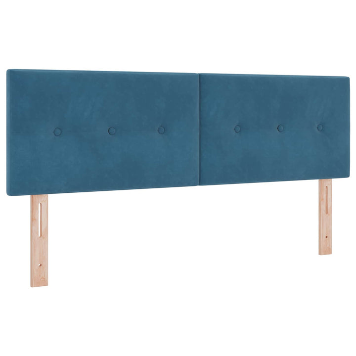 Boxmadras med topmadras Mørk blå 140 x 190 cm Fløjl