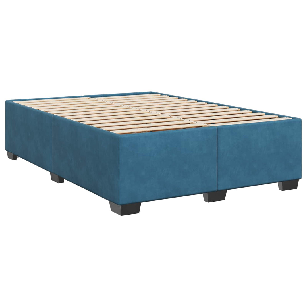 Boxmadras med topmadras Mørk blå 140 x 190 cm Fløjl