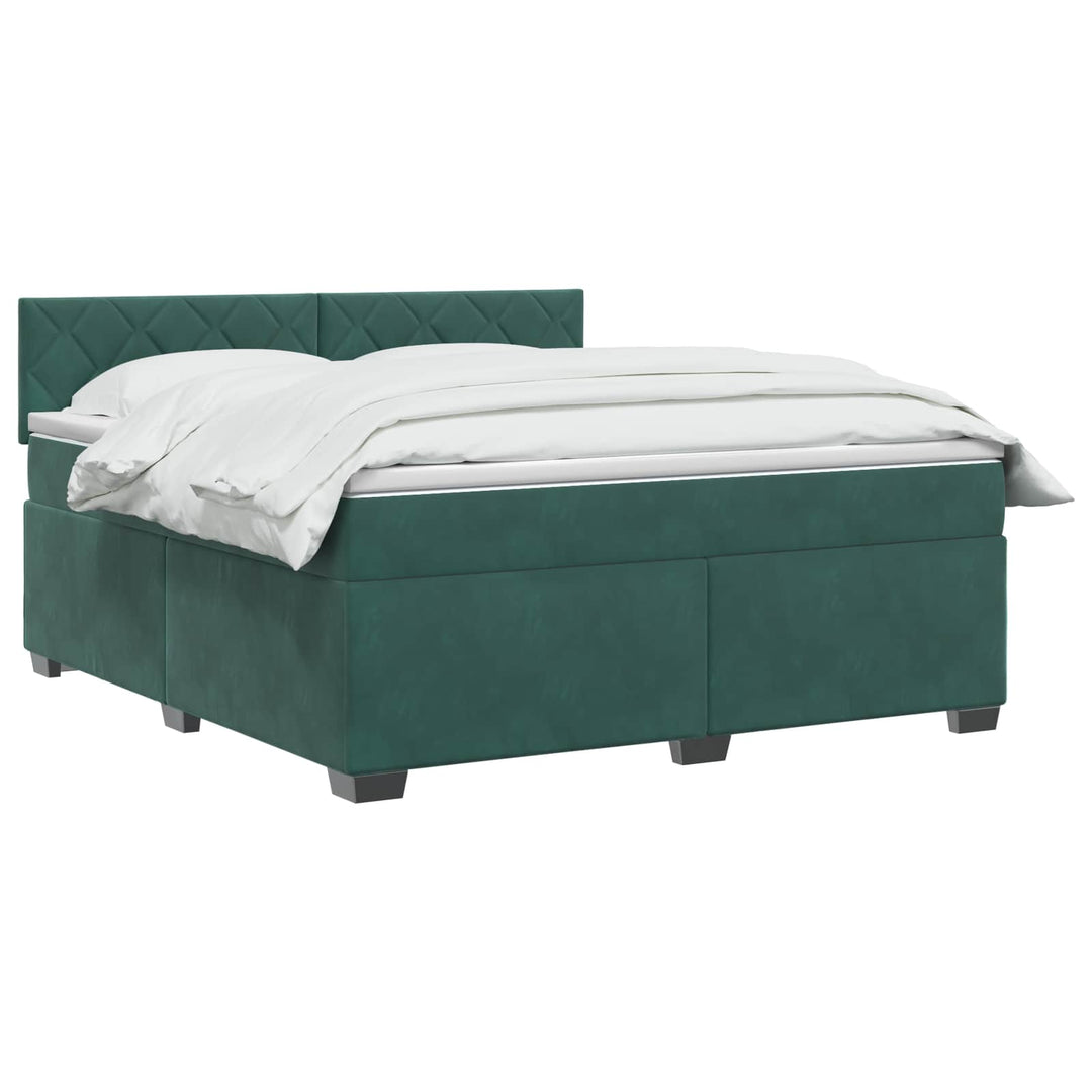 Boxmadras med topmadras Mørkegrøn 140 x 190 cm Fløjl