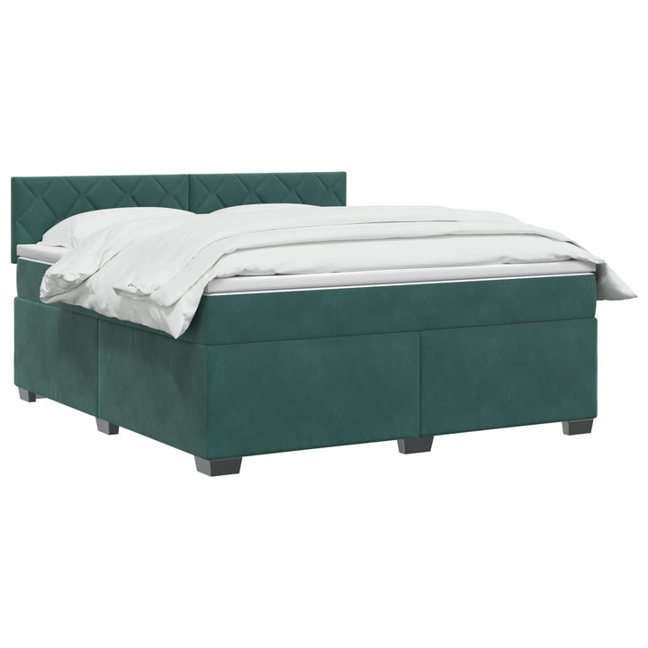 Boxmadras med topmadras Mørkegrøn 140 x 190 cm Fløjl
