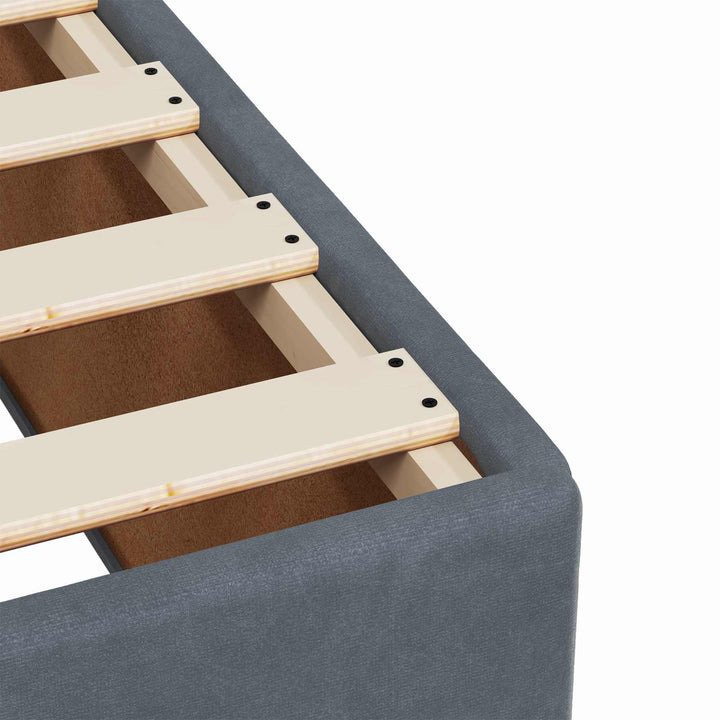 Boxmadras med topmadras Mørkegrå 140 x 200 cm Fløjl
