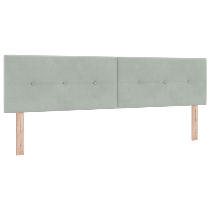 Boxmadras med topmadras Lysegrå 180 x 200 cm Fløjl