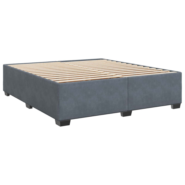 Boxmadras med topmadras Mørkegrå 180 x 200 cm Fløjl