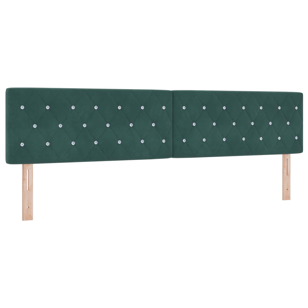 Boxmadras med topmadras Mørkegrøn 200 x 200 cm Fløjl