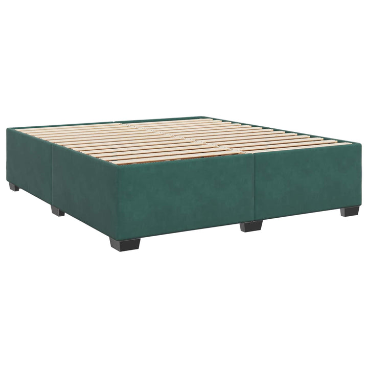 Boxmadras med topmadras Mørkegrøn 200 x 200 cm Fløjl