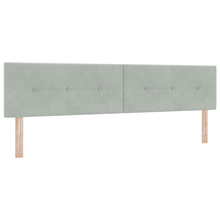 Boxmadras med topmadras Lysegrå 200 x 200 cm Fløjl