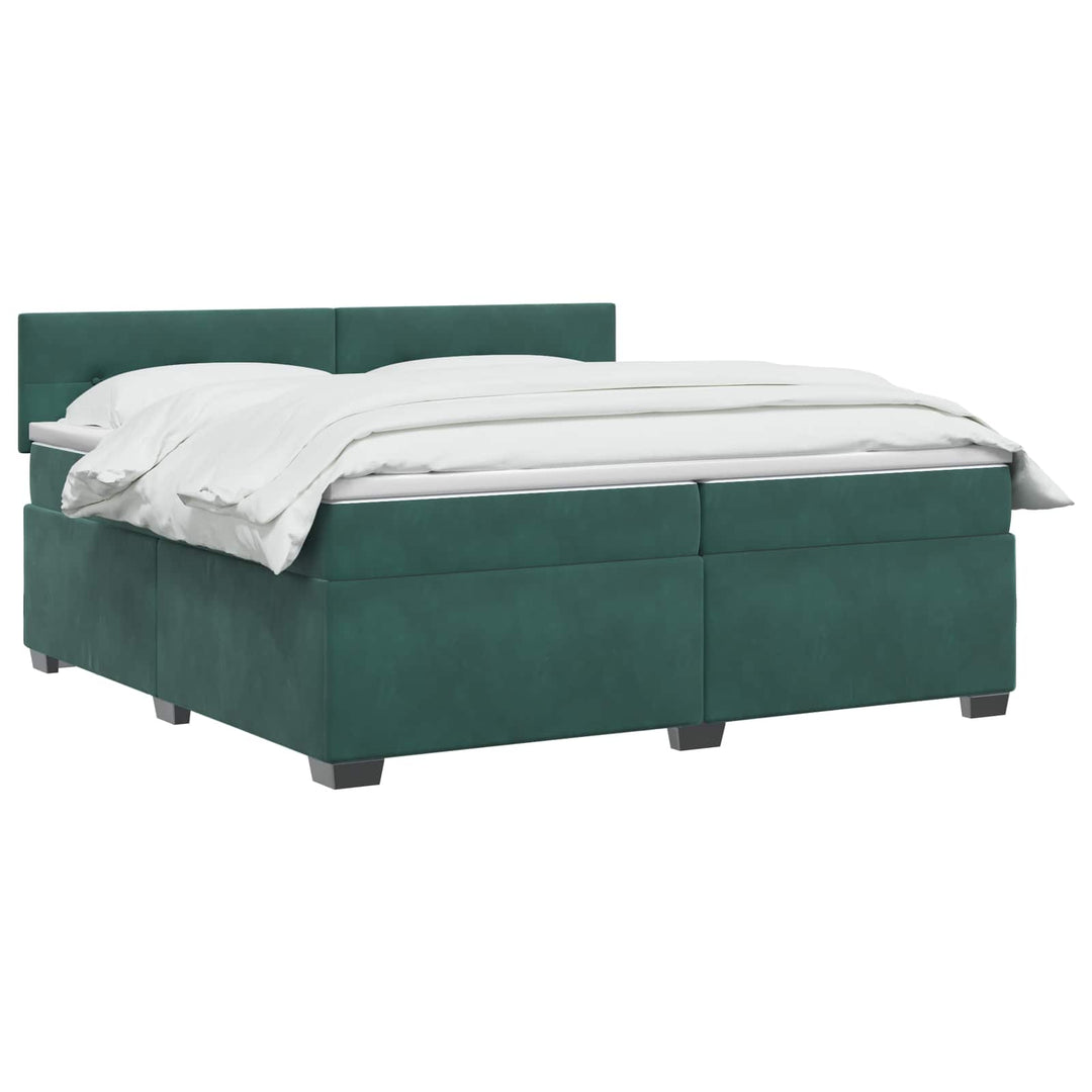 Boxmadras med topmadras Mørkegrøn 200 x 200 cm Fløjl