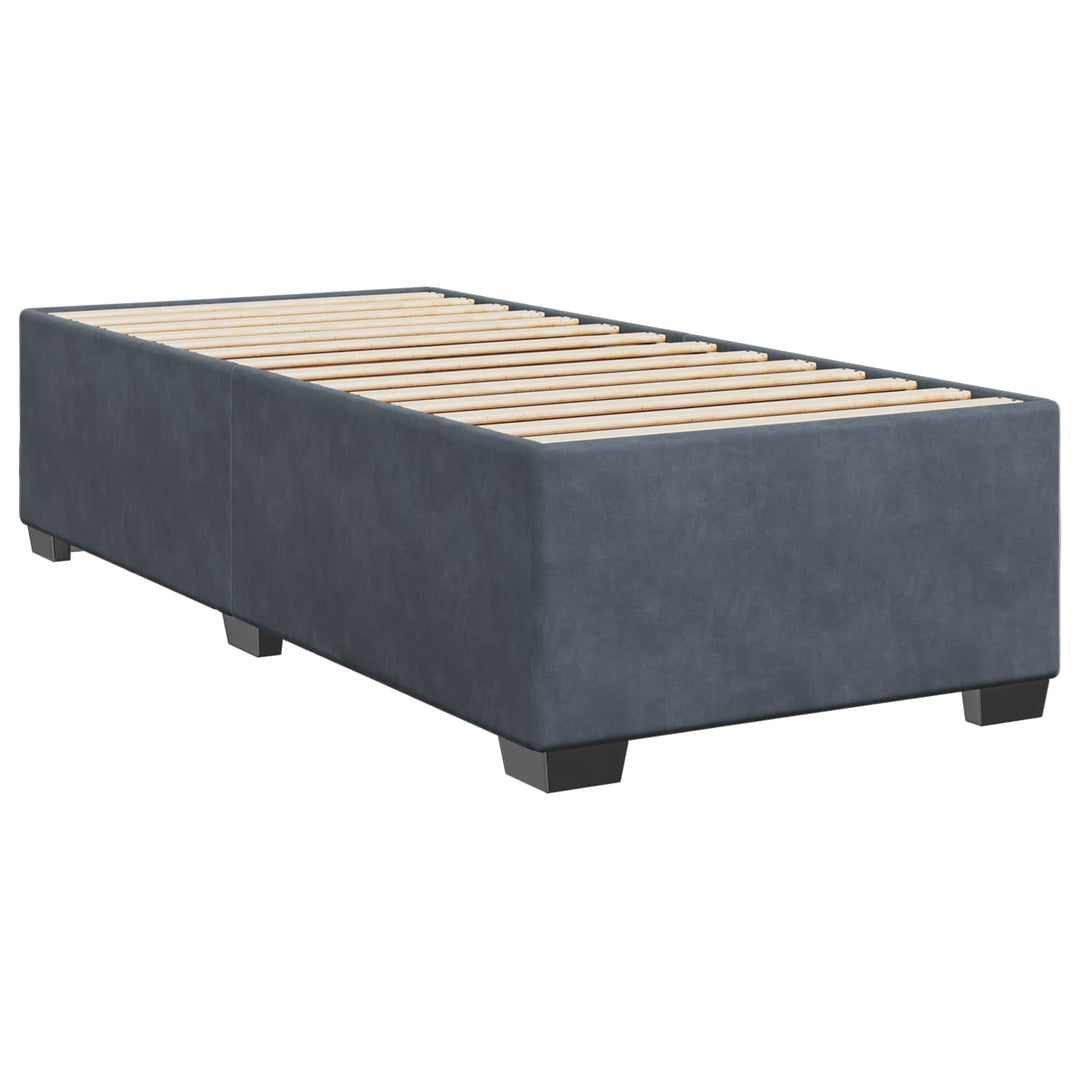 Boxmadras med topmadras Mørkegrå 90 x 190 cm Fløjl