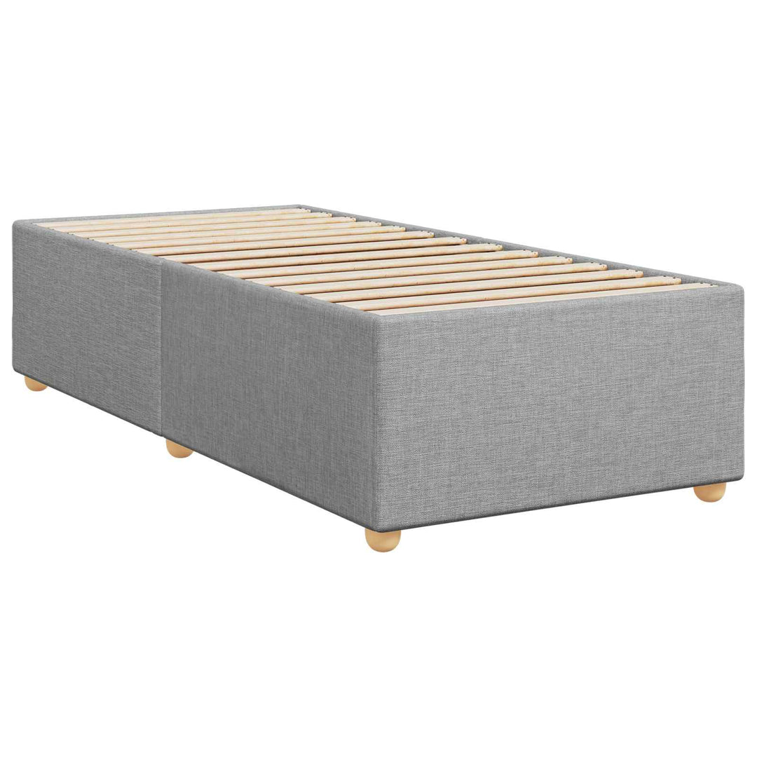 Boxmadras med topmadras med hovedgærde Lysegrå 80 x 200 cm Stof