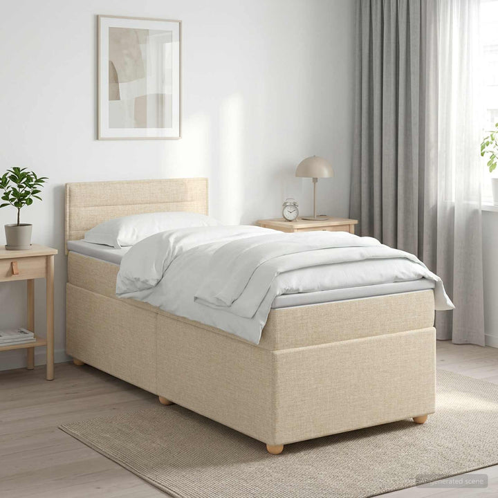 Boxmadras med topmadras Cremefarvet 100 x 200 cm Stof