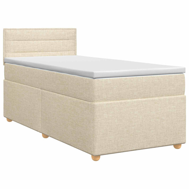 Boxmadras med topmadras Cremefarvet 80 x 200 cm Stof