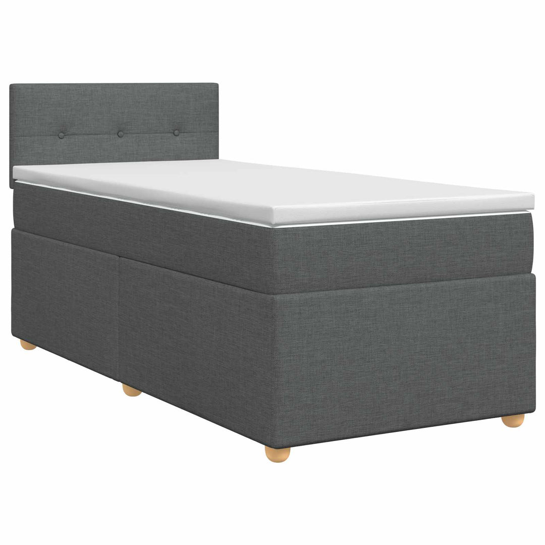 Boxmadras med topmadras Mørkegrå 80 x 200 cm Stof