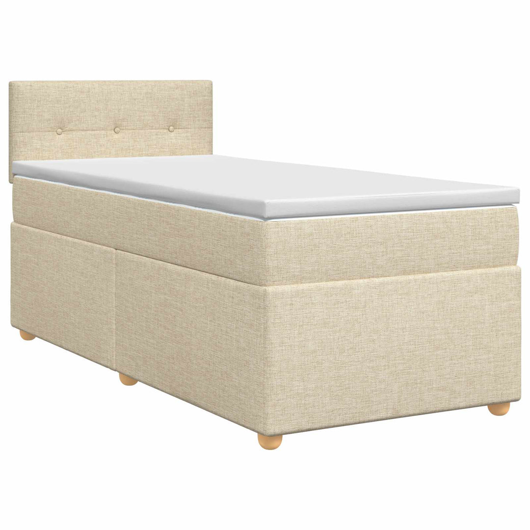 Boxmadras med topmadras Cremefarvet 80 x 200 cm Stof