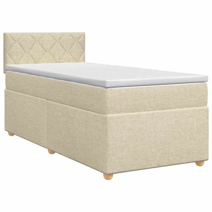 Boxmadras med topmadras Cremefarvet 80 x 200 cm Stof