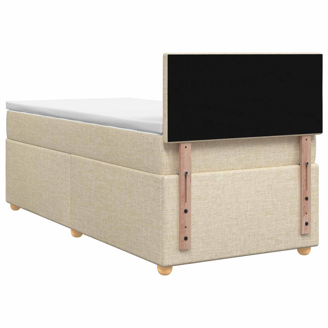 Boxmadras med topmadras Cremefarvet 80 x 200 cm Stof