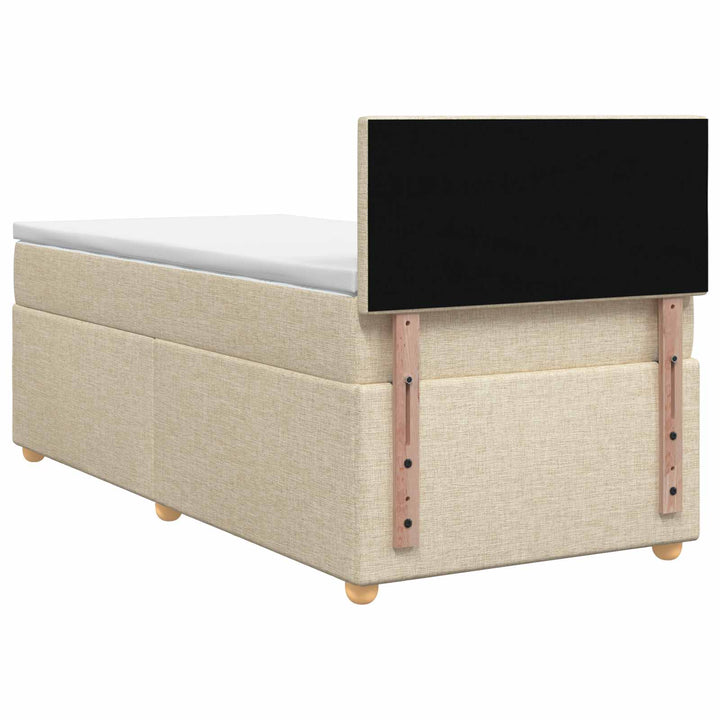 Boxmadras med topmadras Cremefarvet 80 x 200 cm Stof