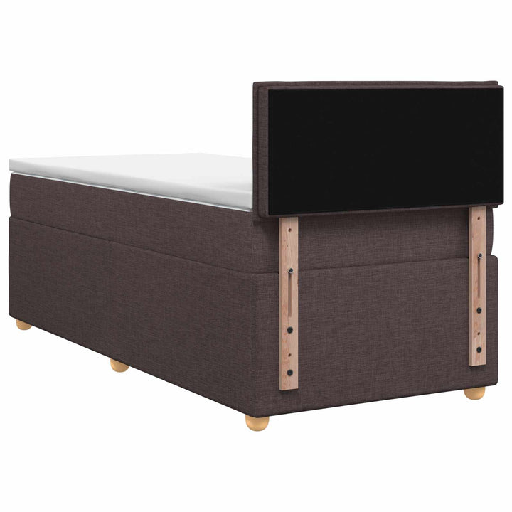 Boxmadras med topmadras Mørk Brun 90 x 190 cm Stof