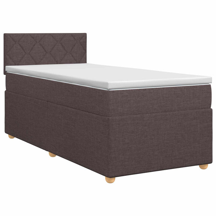 Boxmadras med topmadras Mørk Brun 90 x 190 cm Stof