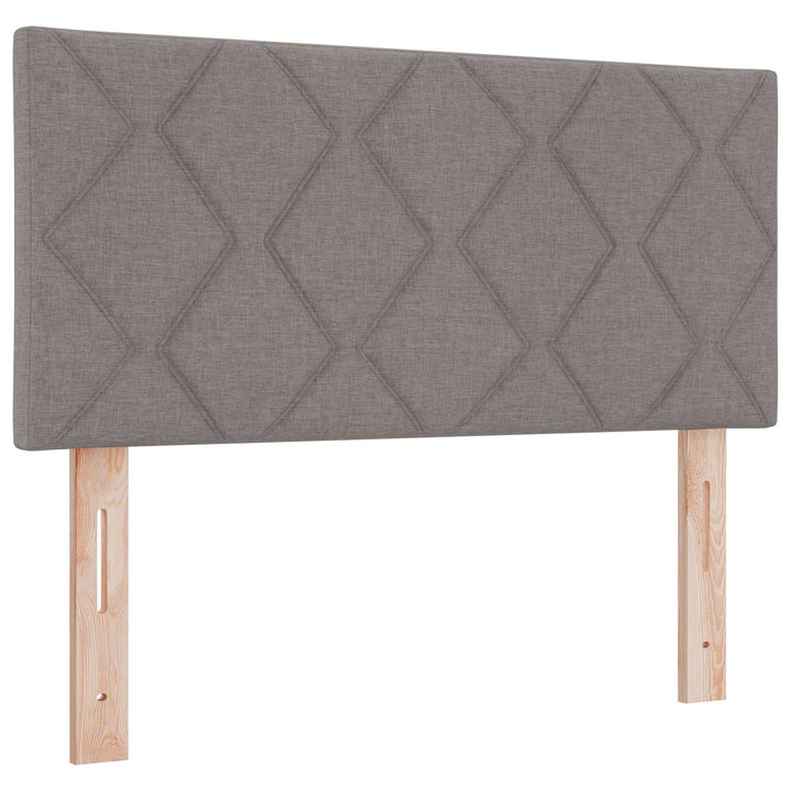 Boxmadras med topmadras med hovedgærde Gråbrun 90 x 190 cm Stof