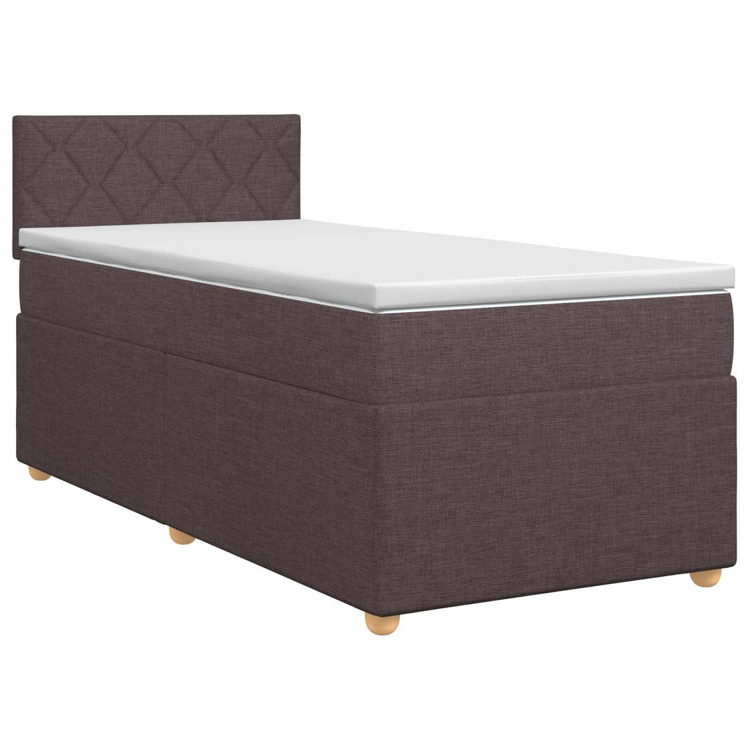 Boxmadras med topmadras Mørk Brun 90 x 200 cm Stof