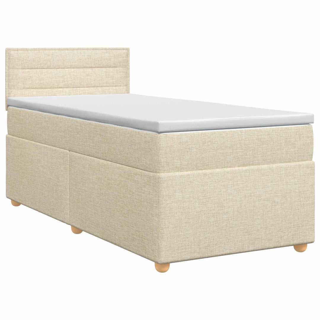 Boxmadras med topmadras Cremefarvet 100 x 200 cm Stof
