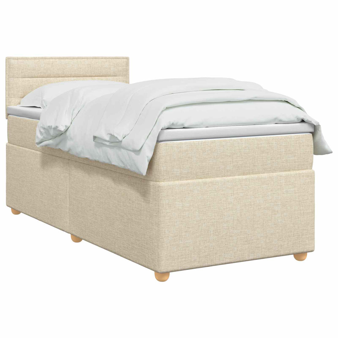 Boxmadras med topmadras Cremefarvet 100 x 200 cm Stof