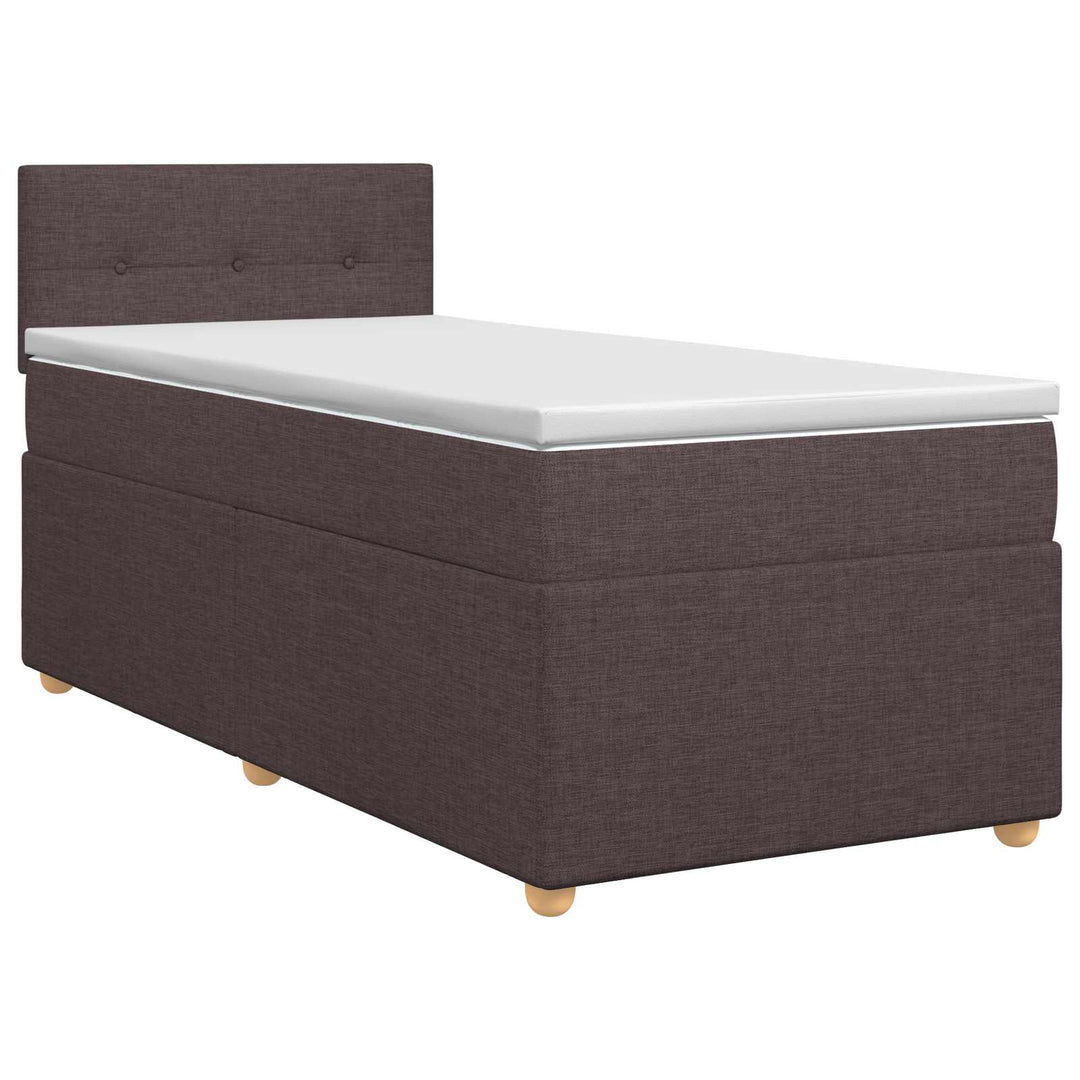 Boxmadras med topmadras Mørk Brun 100 x 200 cm Stof