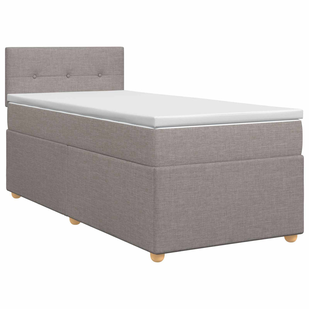 Boxmadras med topmadras Gråbrun 100 x 200 cm Stof