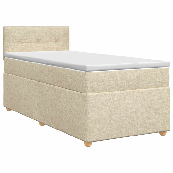 Boxmadras med topmadras Cremefarvet 100 x 200 cm Stof