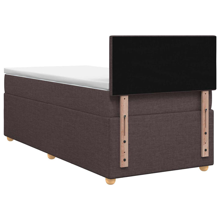 Boxmadras med topmadras Mørk Brun 100 x 200 cm Stof