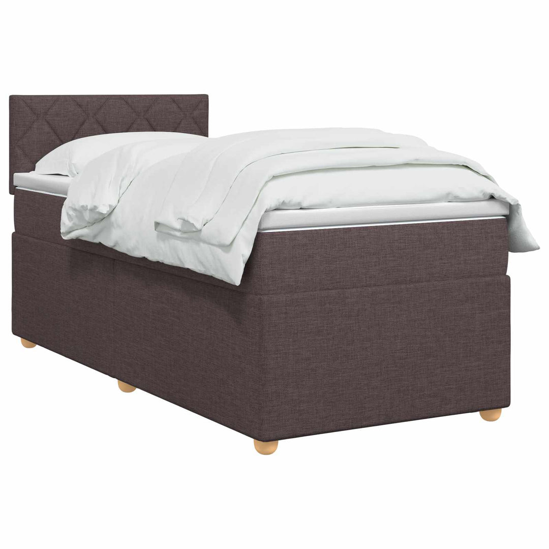 Boxmadras med topmadras Mørk Brun 100 x 200 cm Stof