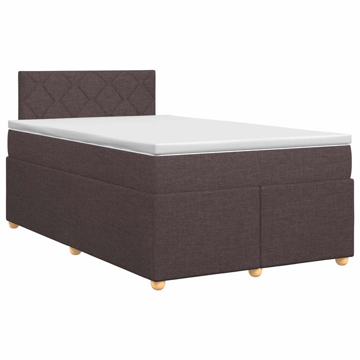 Boxmadras med topmadras Mørk Brun 120 x 190 cm Stof