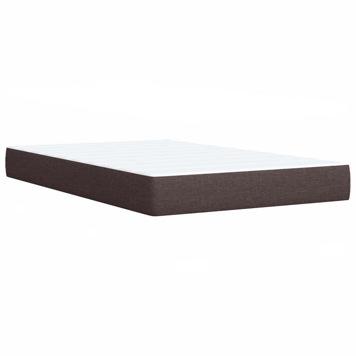 Boxmadras med topmadras Mørk Brun 120 x 190 cm Stof