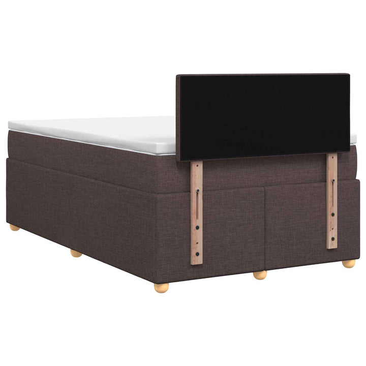 Boxmadras med topmadras Mørk Brun 120 x 190 cm Stof
