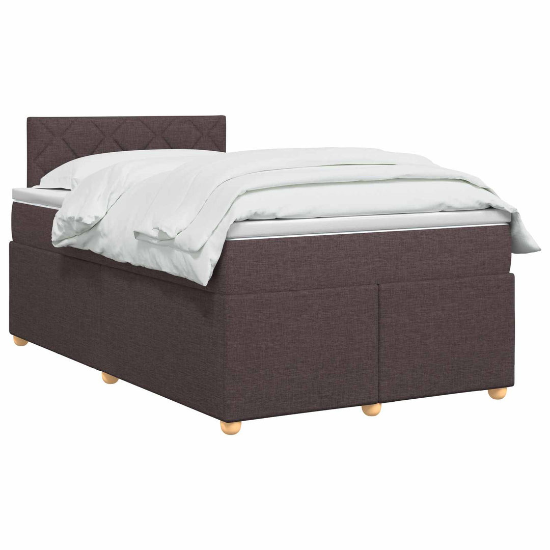 Boxmadras med topmadras Mørk Brun 120 x 190 cm Stof