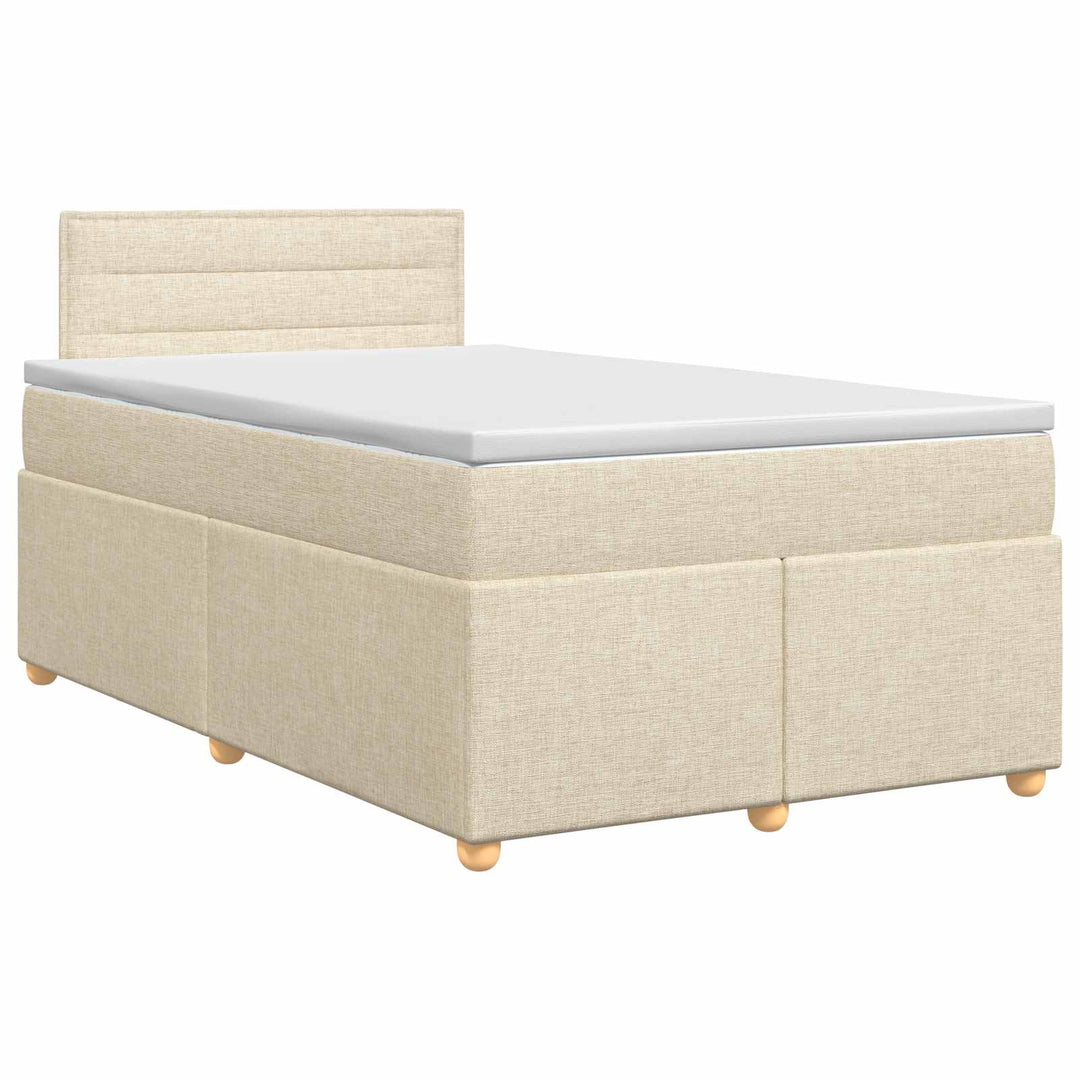 Boxmadras med topmadras Cremefarvet 120 x 200 cm Stof
