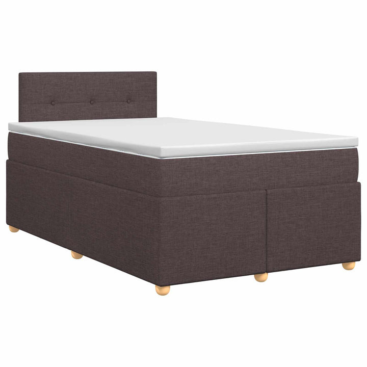 Boxmadras med topmadras Mørk Brun 120 x 200 cm Stof
