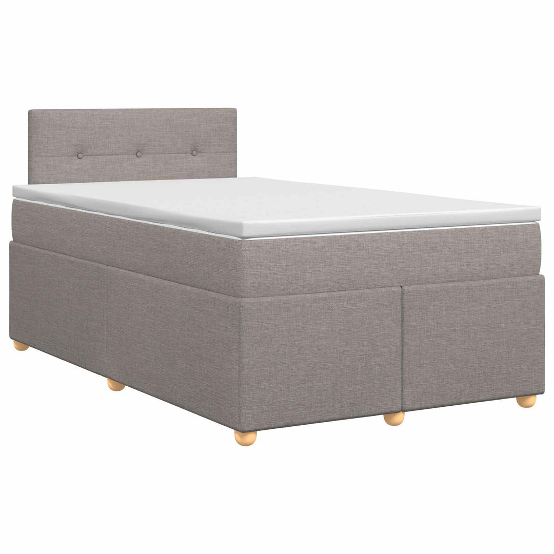 Boxmadras med topmadras Gråbrun 120 x 200 cm Stof