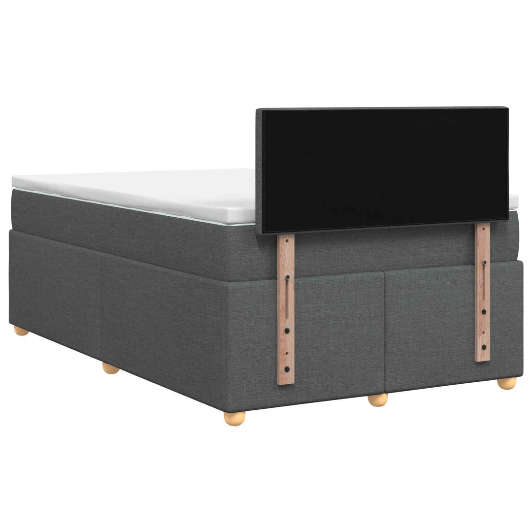 Boxmadras med topmadras Mørkegrå 120 x 200 cm Stof