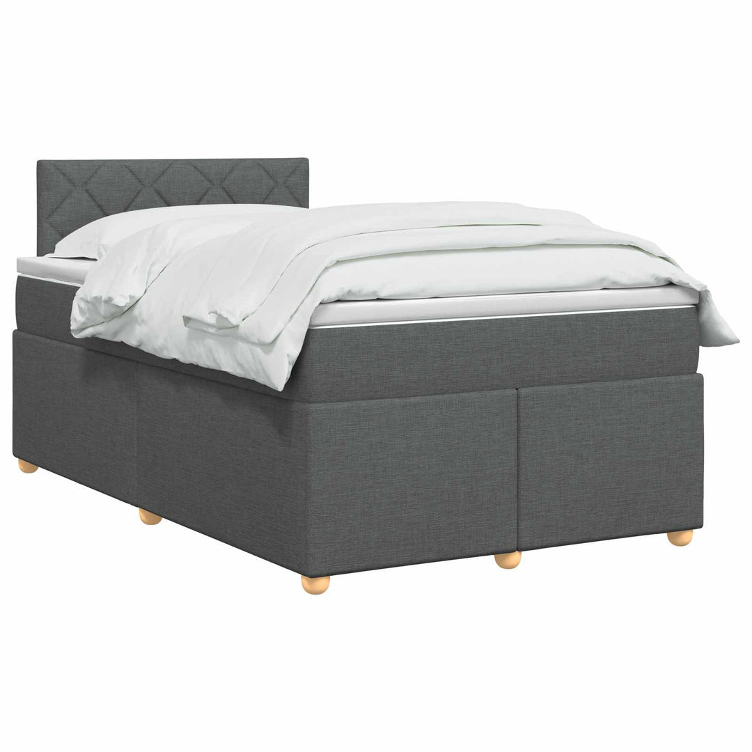 Boxmadras med topmadras Mørkegrå 120 x 200 cm Stof