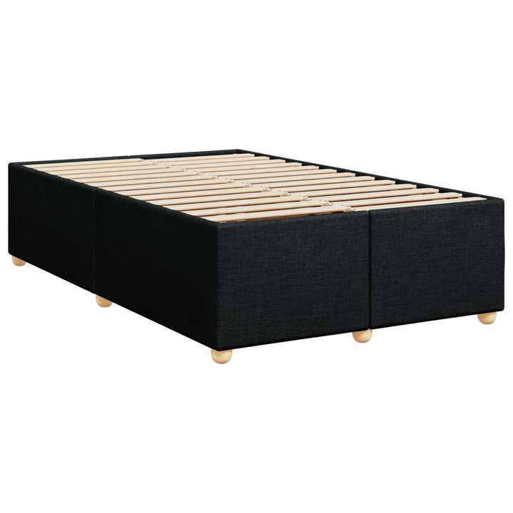 Boxmadras med topmadras med hovedgærde Sort 120 x 200 cm Stof