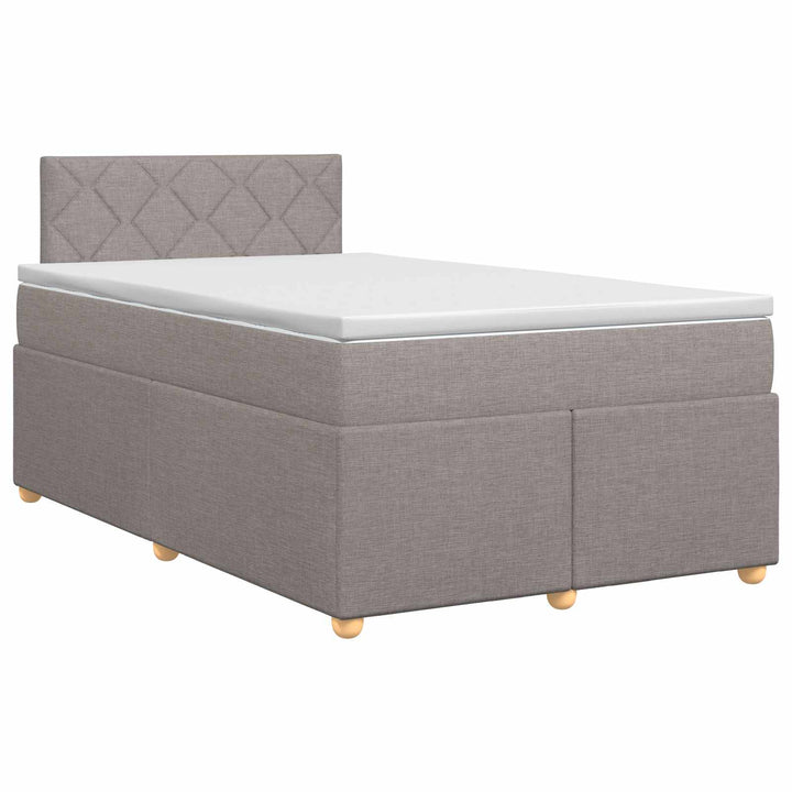 Boxmadras med topmadras Gråbrun 120 x 200 cm Stof